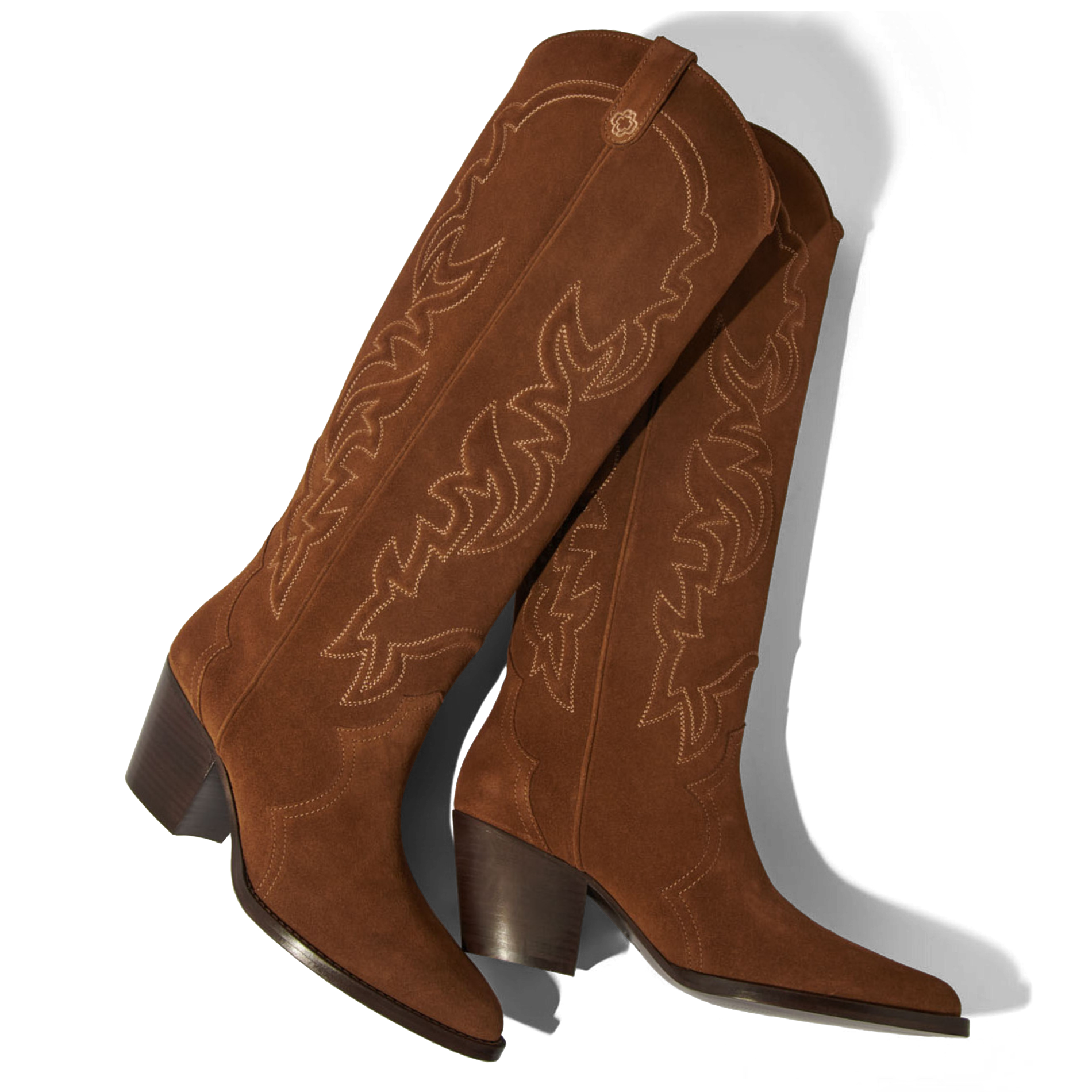 Santiags en cuir velours | Marron