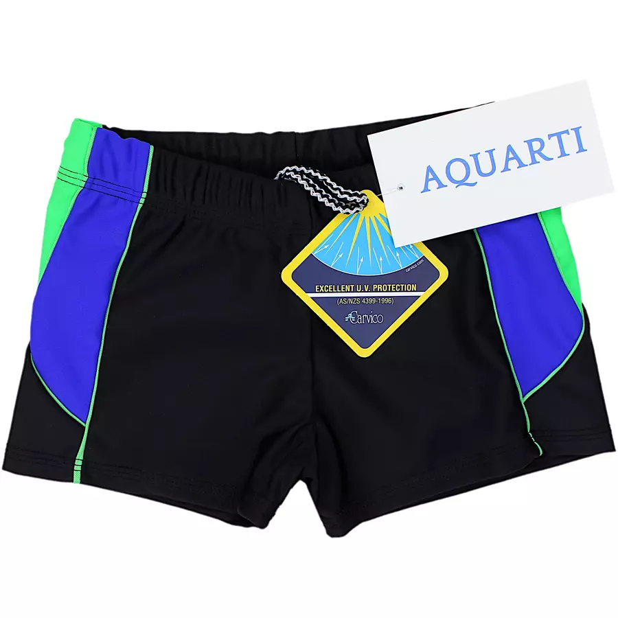 Aquarti Jungen Kurze Badehose mit Einsätzen Seitlich blaugrün