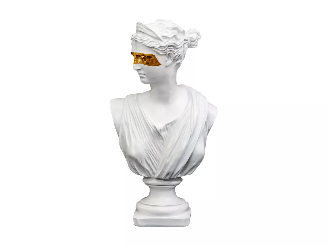 STATUE BUSTE MASQUE DORE H31.5CM