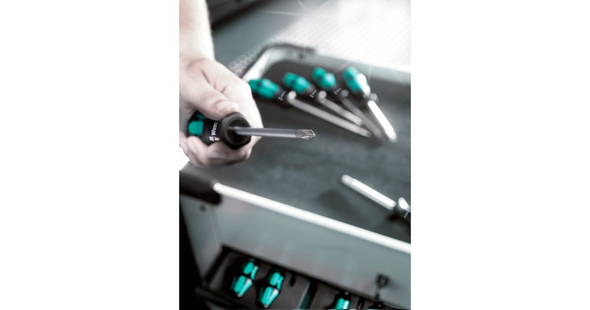 Wera367/7 TORX HF-schroevendraaierset Kraftform Plus + Rek  (Zwart/groen, 7-delig)