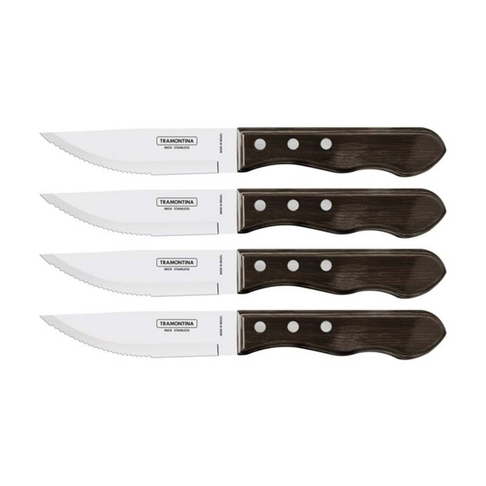 Couteaux à steak jumbo en inox et bois (lot de 4)
