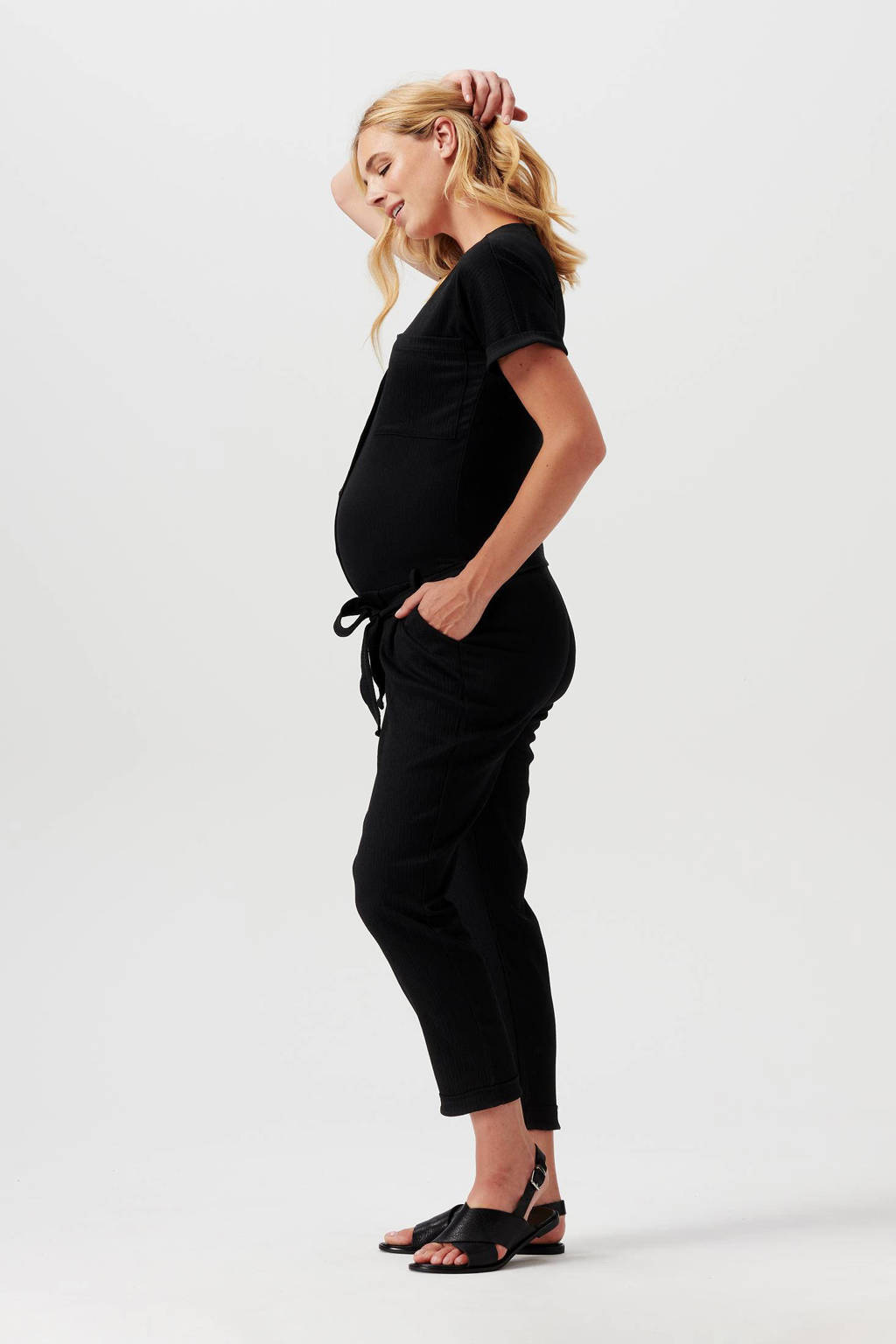 Noppies zwangerschaps- en voedingjumpsuit Butare zwart