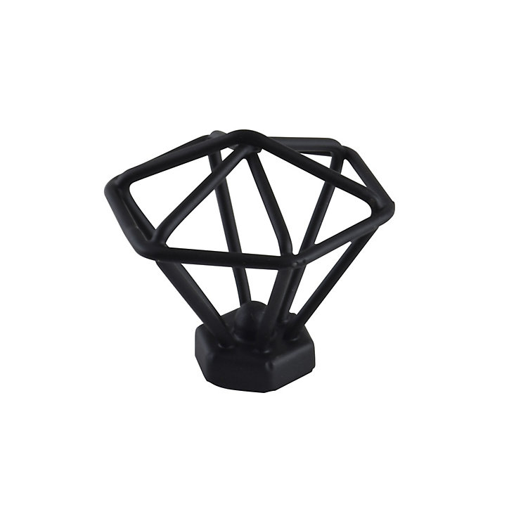Lot 4 boutons de meuble filaire noir Ø4cm