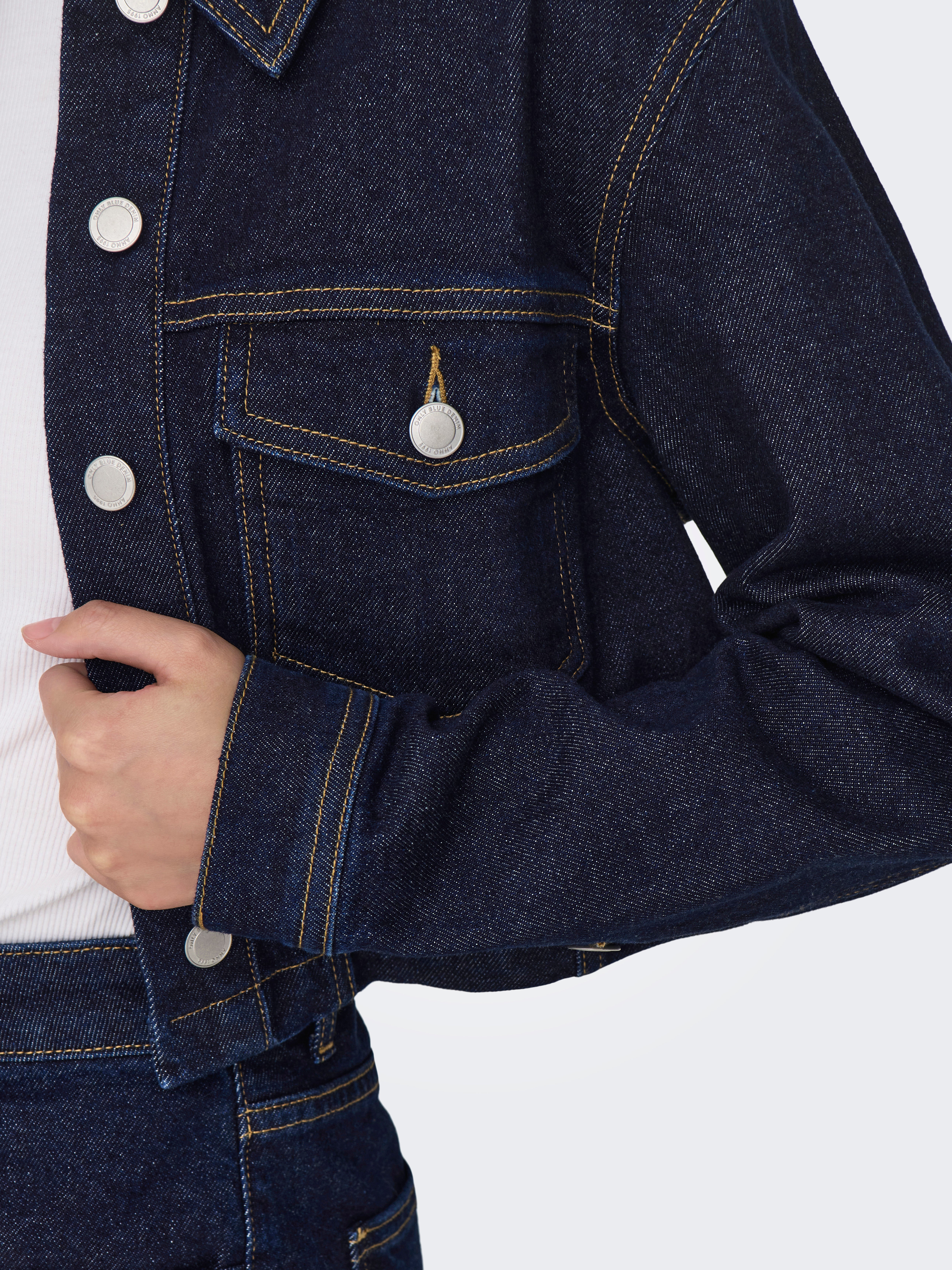 ONLHEATHER Jeansjacke Dark Blue Denim