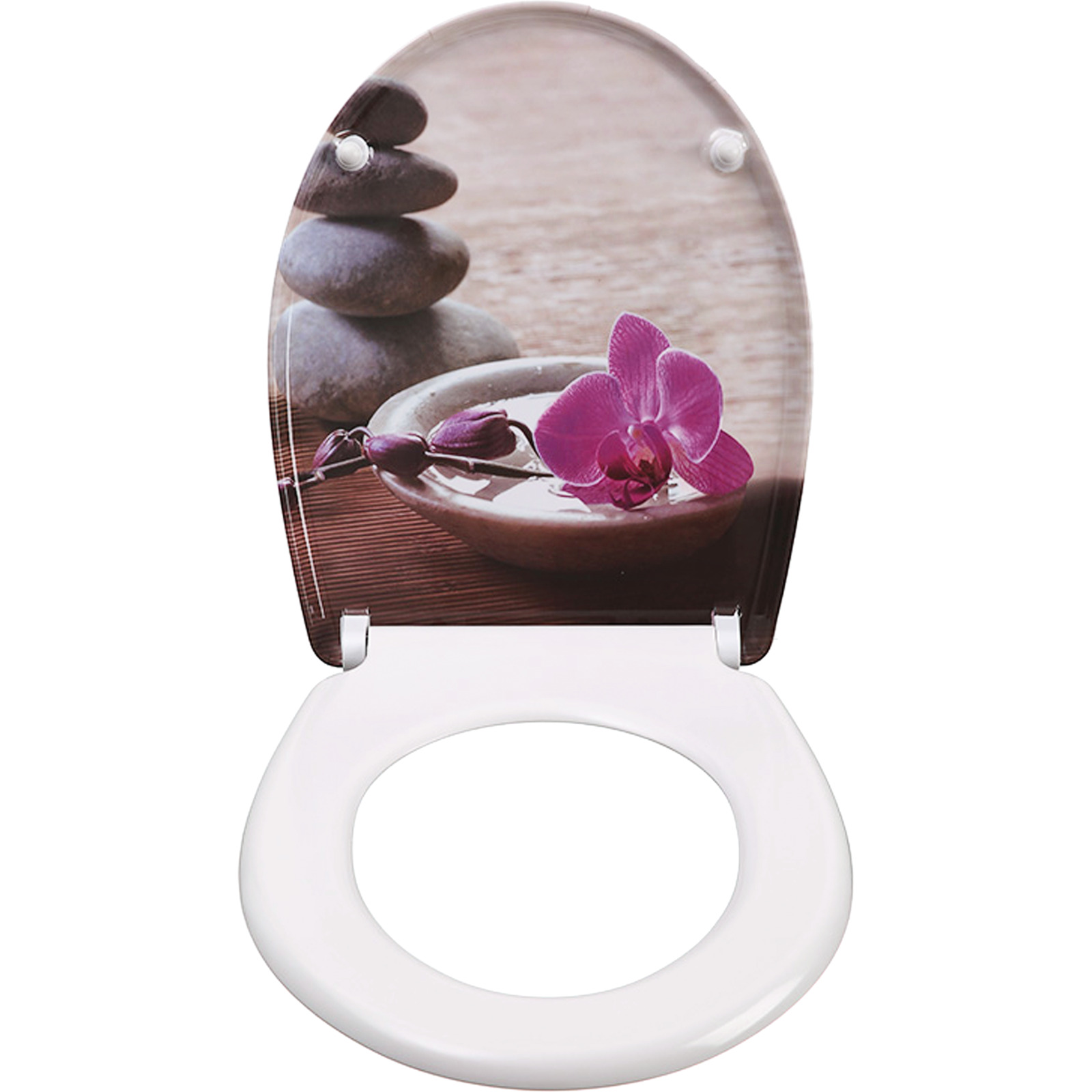 WC-Sitz Duroplast Orchidee pink mit Absenkautomatik ca. 44,6 x 37,3 cm