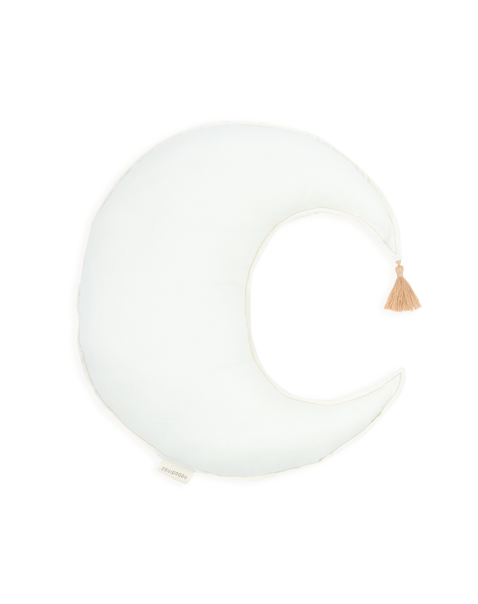 Coussin lune l1n0 en lin français lavé | Blanc