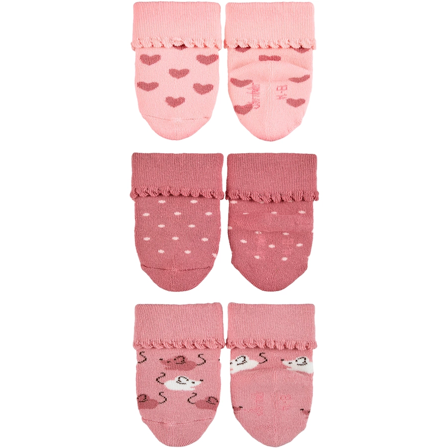 Sterntaler Baby-Söckchen 3er-Pack Mäuse rosa