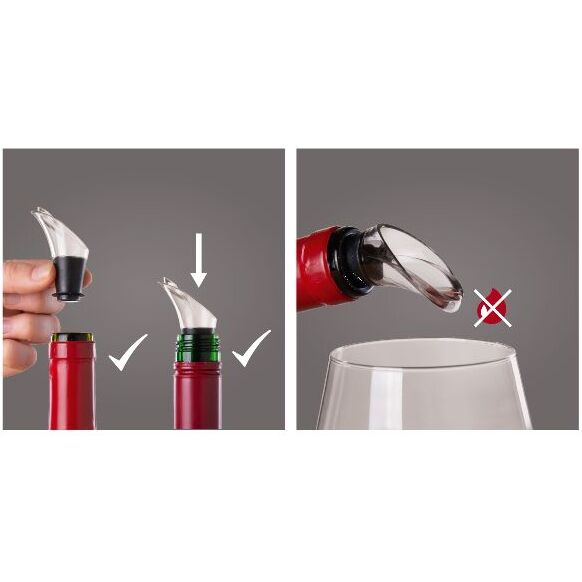 Lot de 2 verseurs anti-goutte Noir - Wine Server Crystal