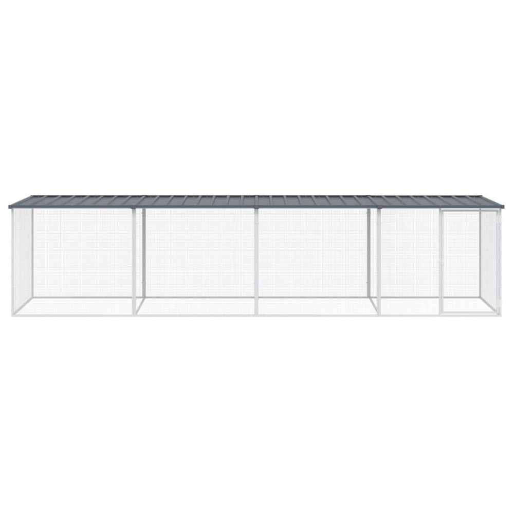 Poulailler avec toit anthracite 403x98x90 cm acier galvanisé