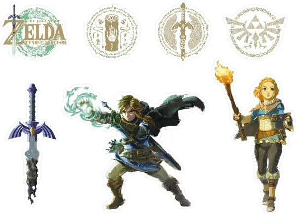 Nintendo Switch OLED - The Legend of Zelda: Tears of the Kingdom Edition - Spilkonsol - Full HD - hvid, grøn, guld