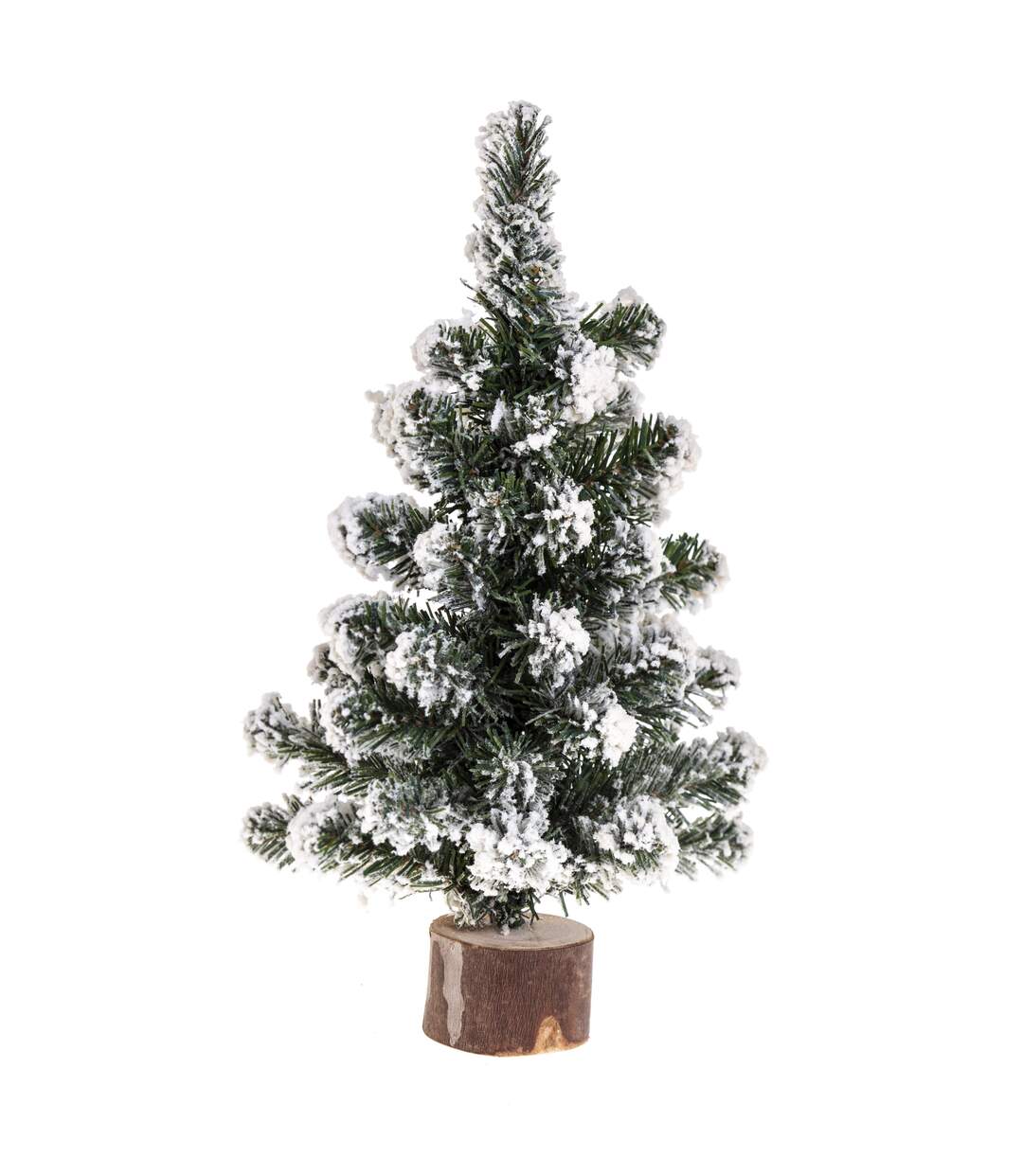 Sapin de Noël artificiel Blooming effet enneigé - H. 25 cm - Vert et blanc