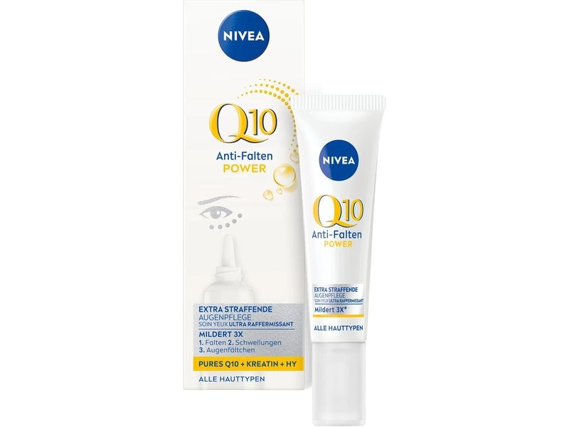 NIVEA Augencreme Q10 Power Anti-Falten 15 ml Leichte Augenpflege mit 100% hautidentischem Q10 und Kreatin