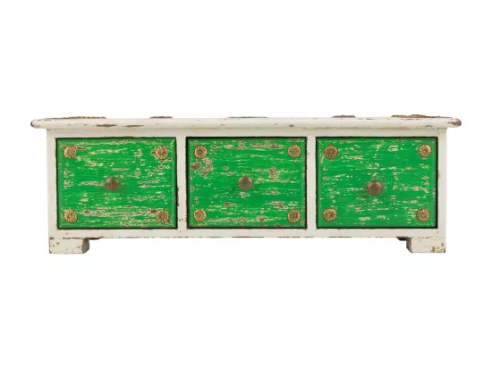 Boîte à bijoux en bois avec détails métalliques blancs 36x15x10h