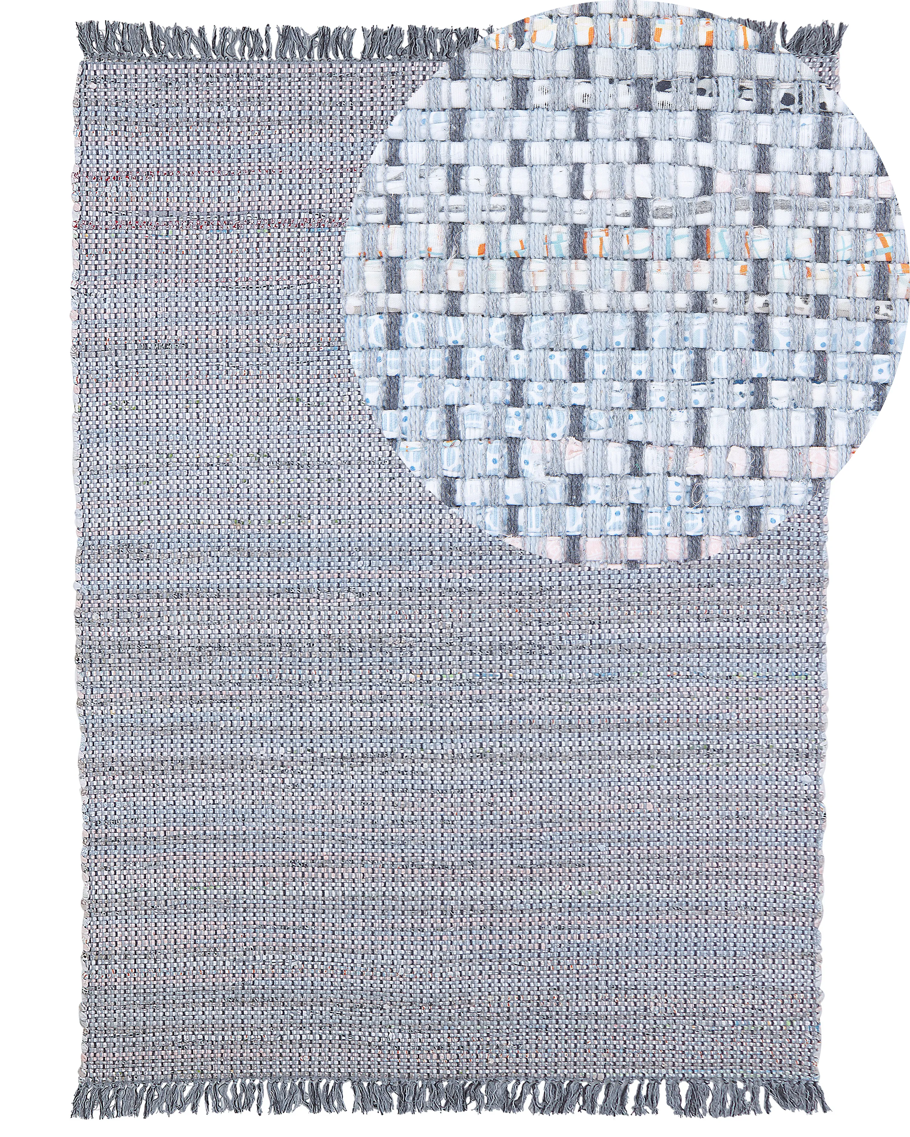 Vloerkleed BESNI Grijs 160 x 230 cm Katoen