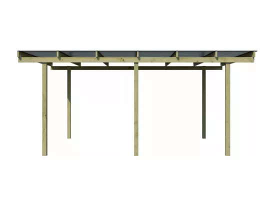 Carport en bois et panneaux ondulés 3x5 m Budget