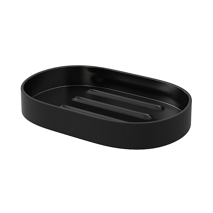 Porte savon GoodHome Kina en polystyrène coloris noir l.9 x P.14 x H.2 cm