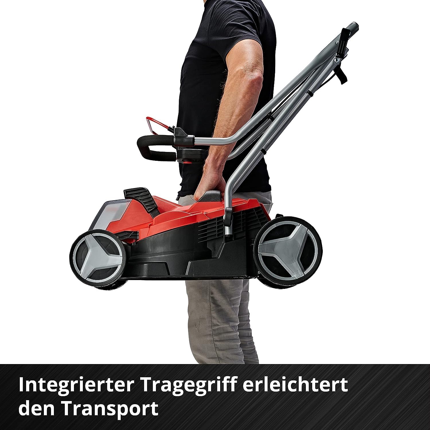 Einhell Akku-Rasenmäher GE-cm 18/33 Li Kit Power X-Change (18 V, 33 cm Schnittbreite, bis 200 m², Brushless, 30L Fangkorb, 25-65 mm Schnitthöhe, inkl. 4,0 Ah Akku und Ladegerät)