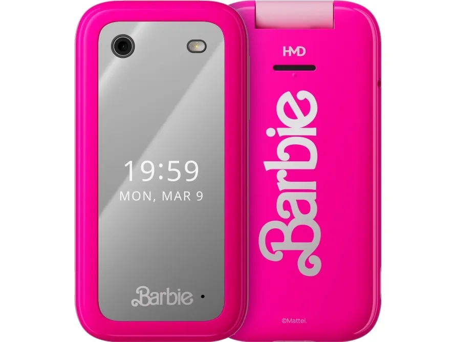 HMD Barbie Phone - 4G funktionstelefon - dual-SIM - RAM 64 MB / Intern hukommelse 128 MB - microSD slot - rear camera 0,3 MP - strøm pink