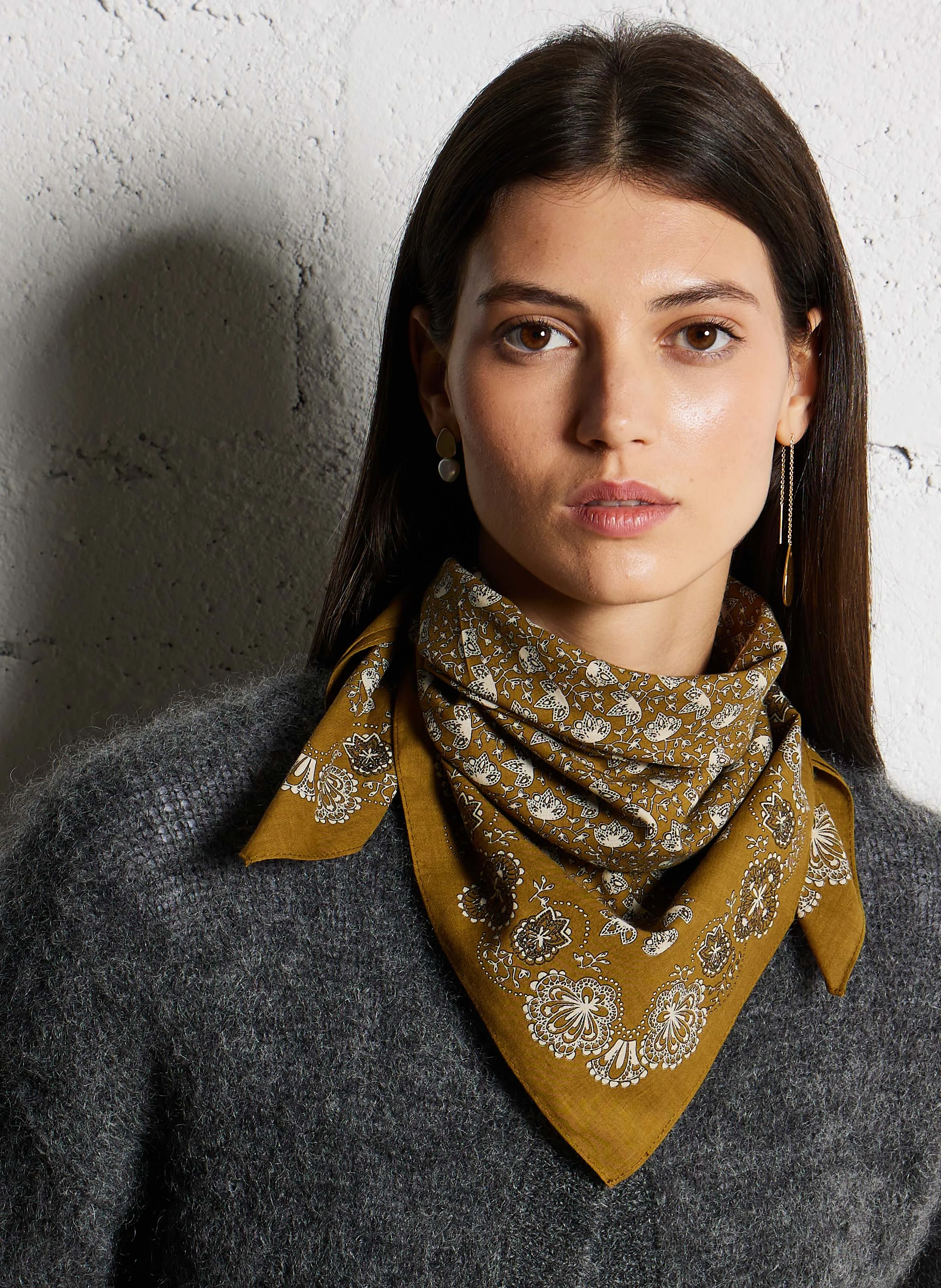 N°675 - Foulard en coton | Kaki