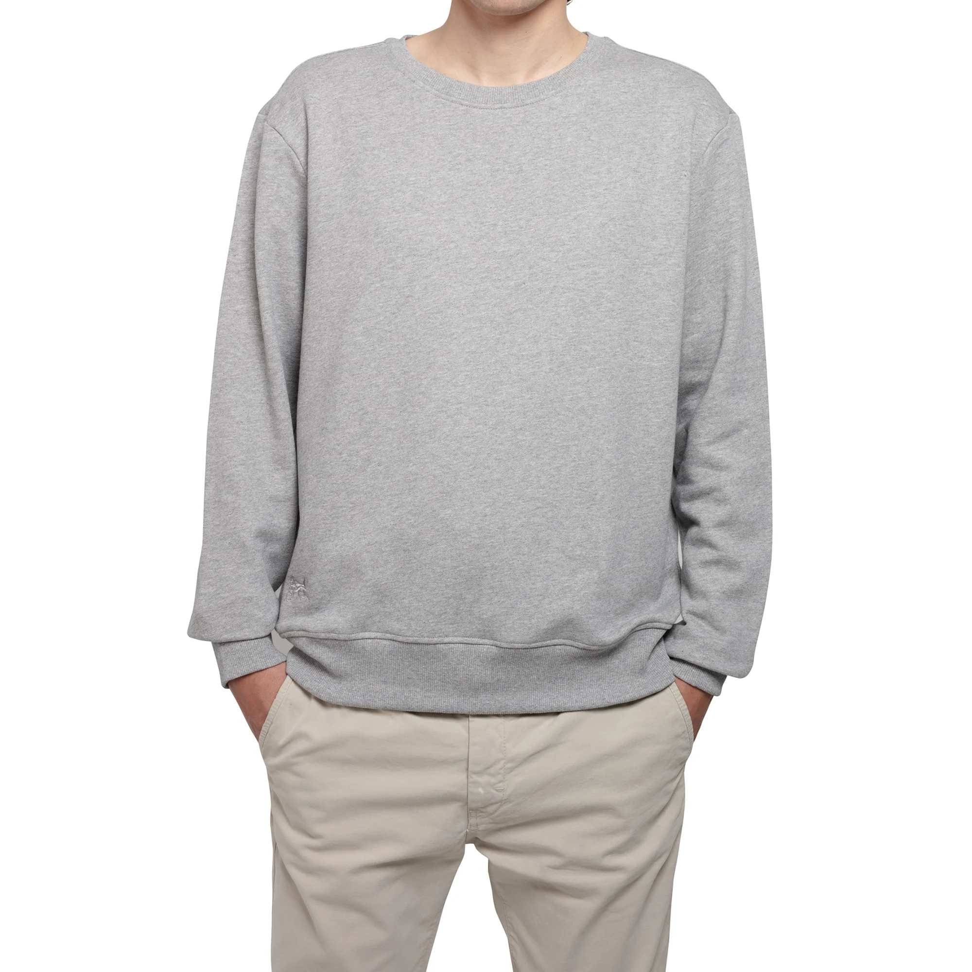 Sweat-shirt gris col rond 100 % coton