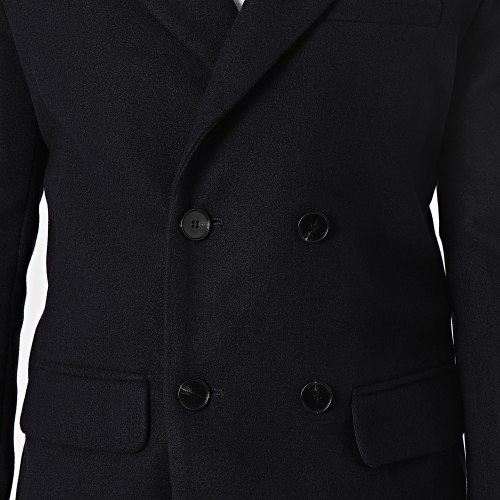 Manteau Col Mouton Bleu Marine