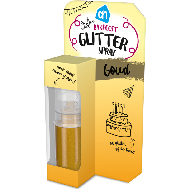 AH Bakfeest glitterspray goud