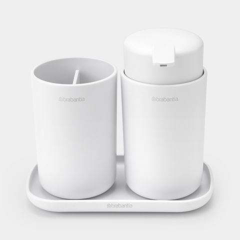 ReNew Badkameraccessoire-set, zeepdispenser, tandenborstelhouder en sc