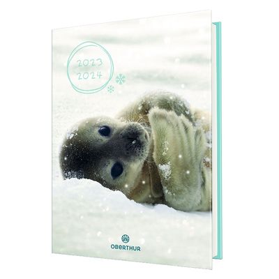 Agenda Bébés Animaux - 1 jour par page - 12,5 x 17,5 cm - phoque - Oberthur