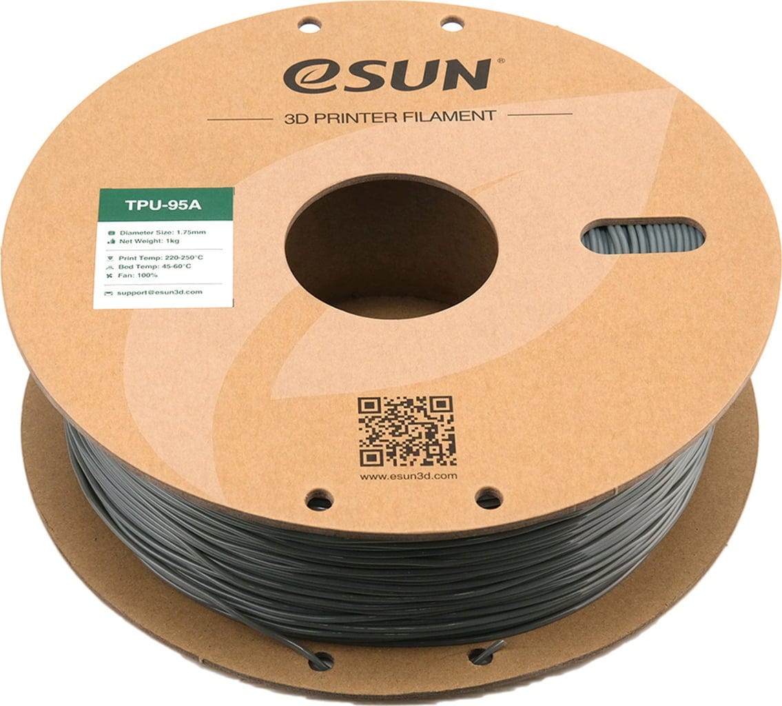 eSUN  TPU-95A Grey, 1,75 mm / 1000 g    Robustes Filament mit ausgezeichneter Elastizität
