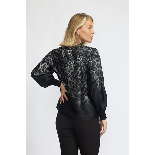 2-Biz Sole Bluse, Black Leo, XL