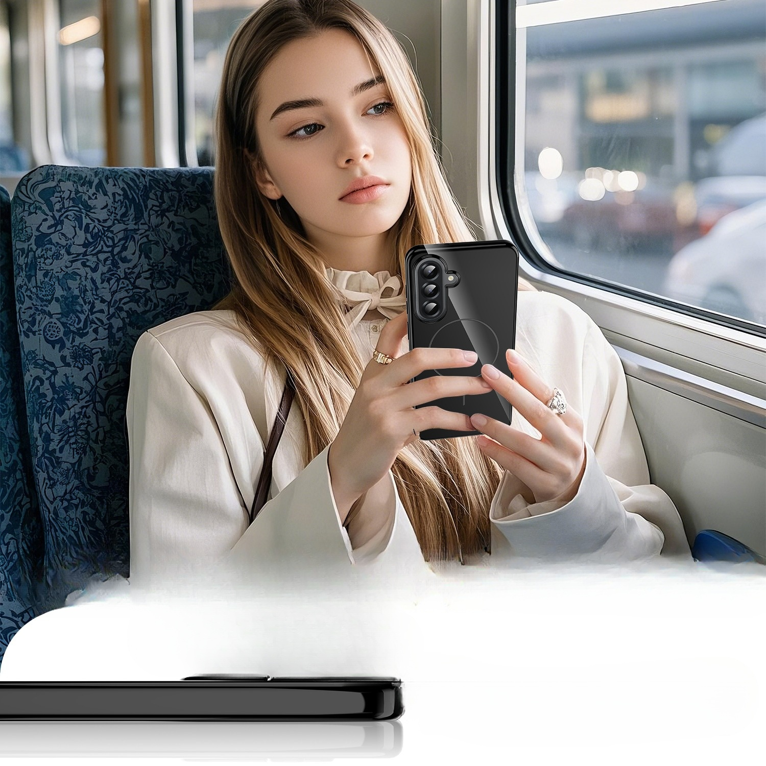 Samsung Galaxy A17 Gummi Case Hülle   Trageschlaufe MagSafe-Modul - Schwarz