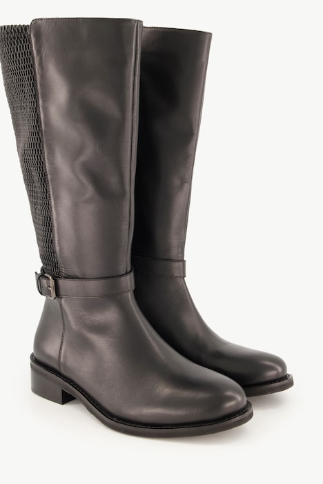 Lederstiefel, XXL-Schaft, Weite H