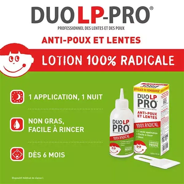 Duo-LP Pro Lotion Anti-Poux et Lentes 150ml + Peigne Anti-Poux