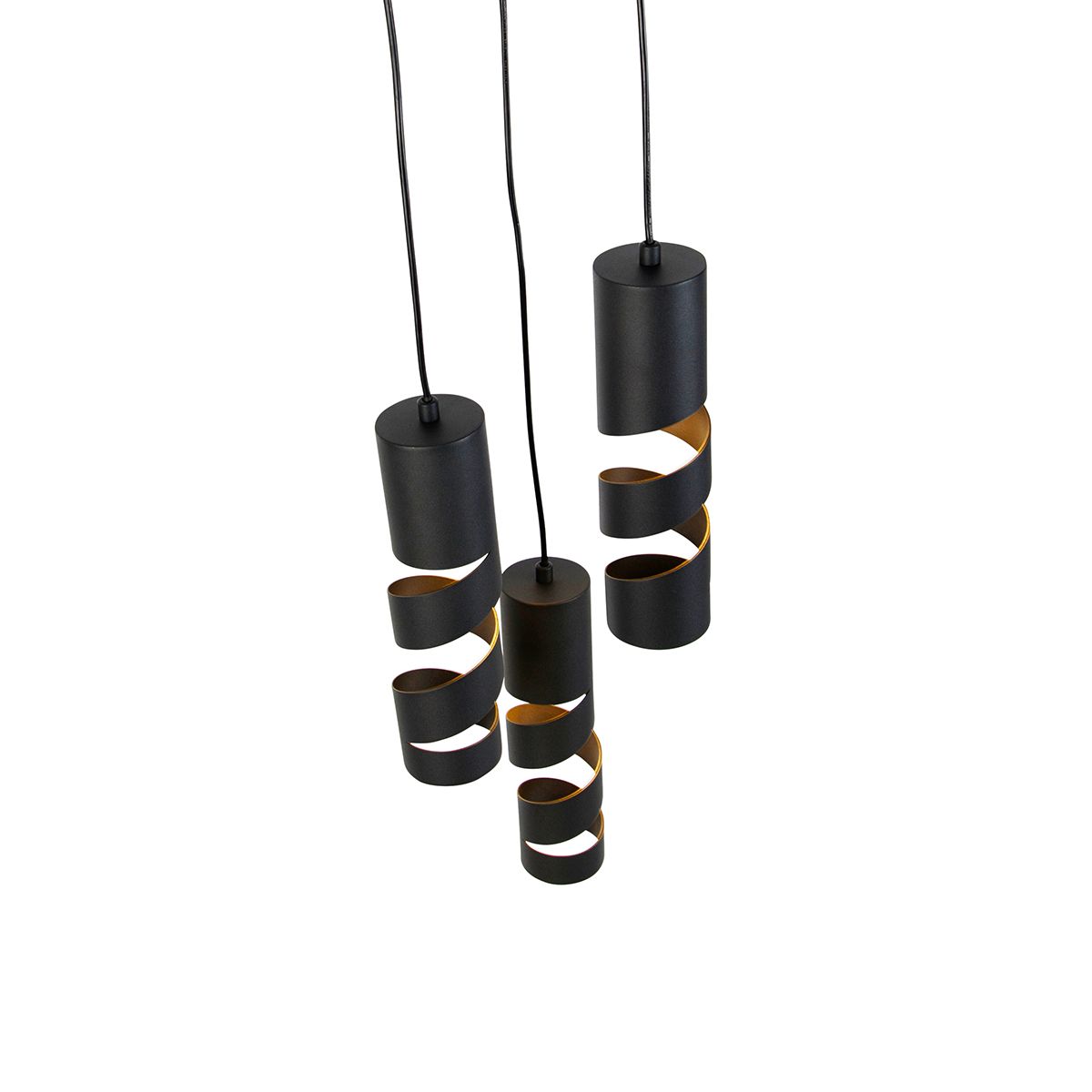 Moderne hanglamp zwart 3-lichts - Stream