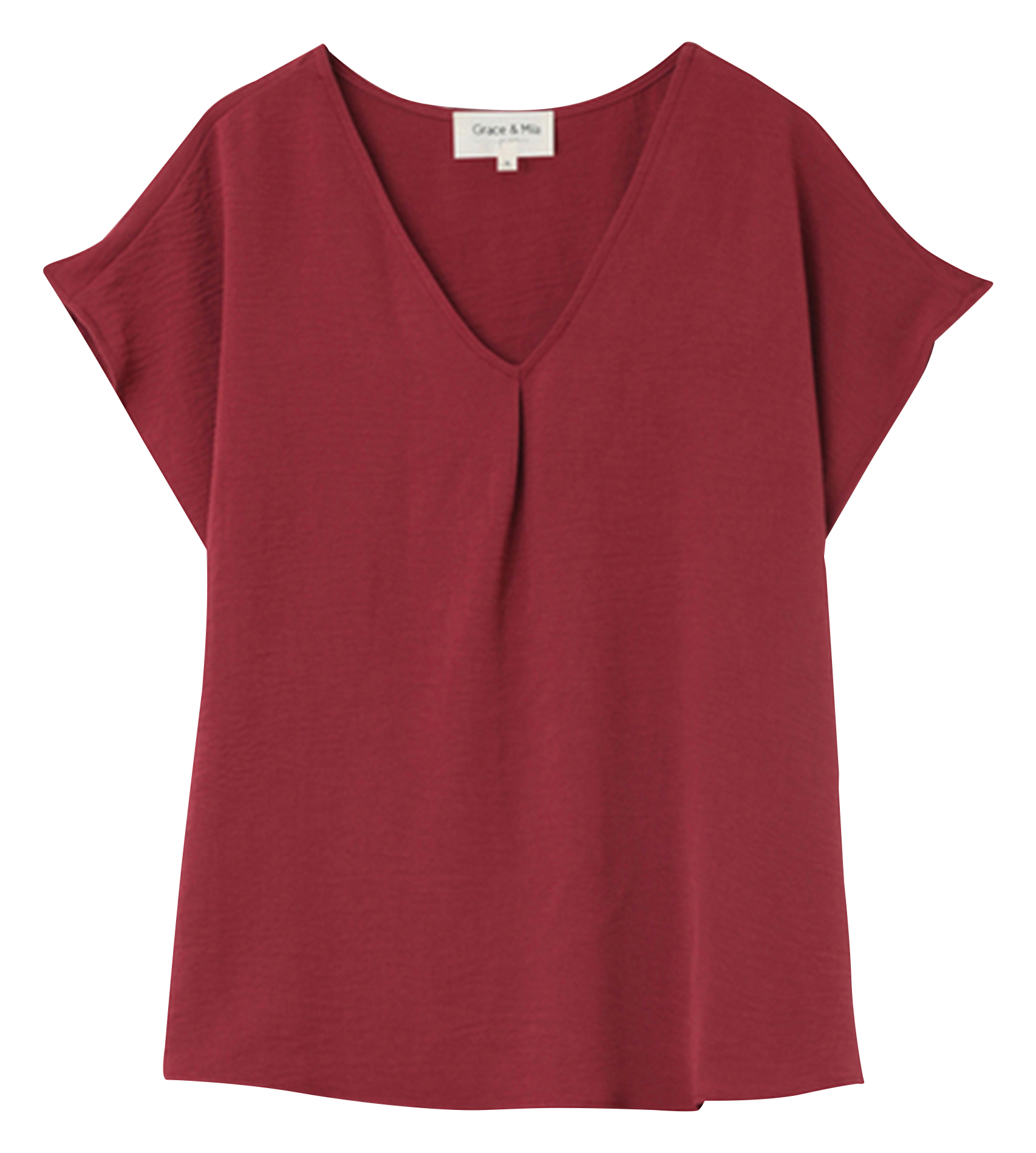 NICELY - Top ample col V à plis | Rose