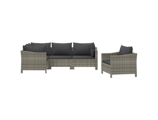LES TENDANCES - Salon extérieur Salon de jardin-gris-5 places-63x63x55.5-490399