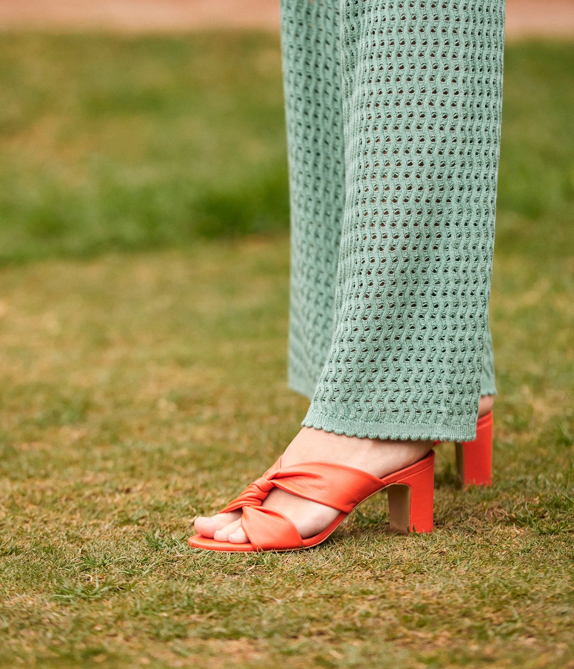 Mules cuir orange Malory