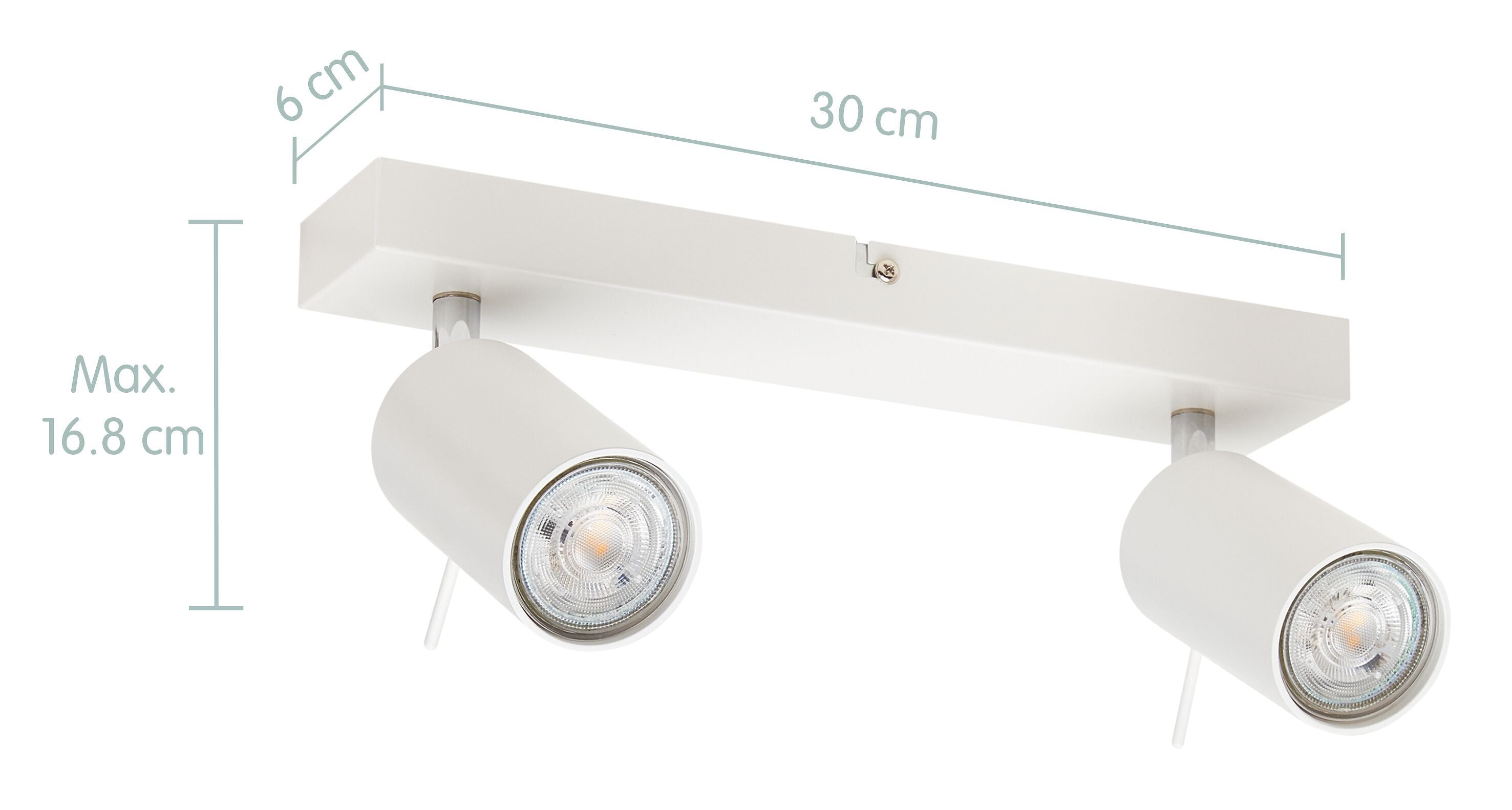 LAZEN Spot - Weiss / B: 41.7 cm x T: 6.0 cm x H: 15.2 cm