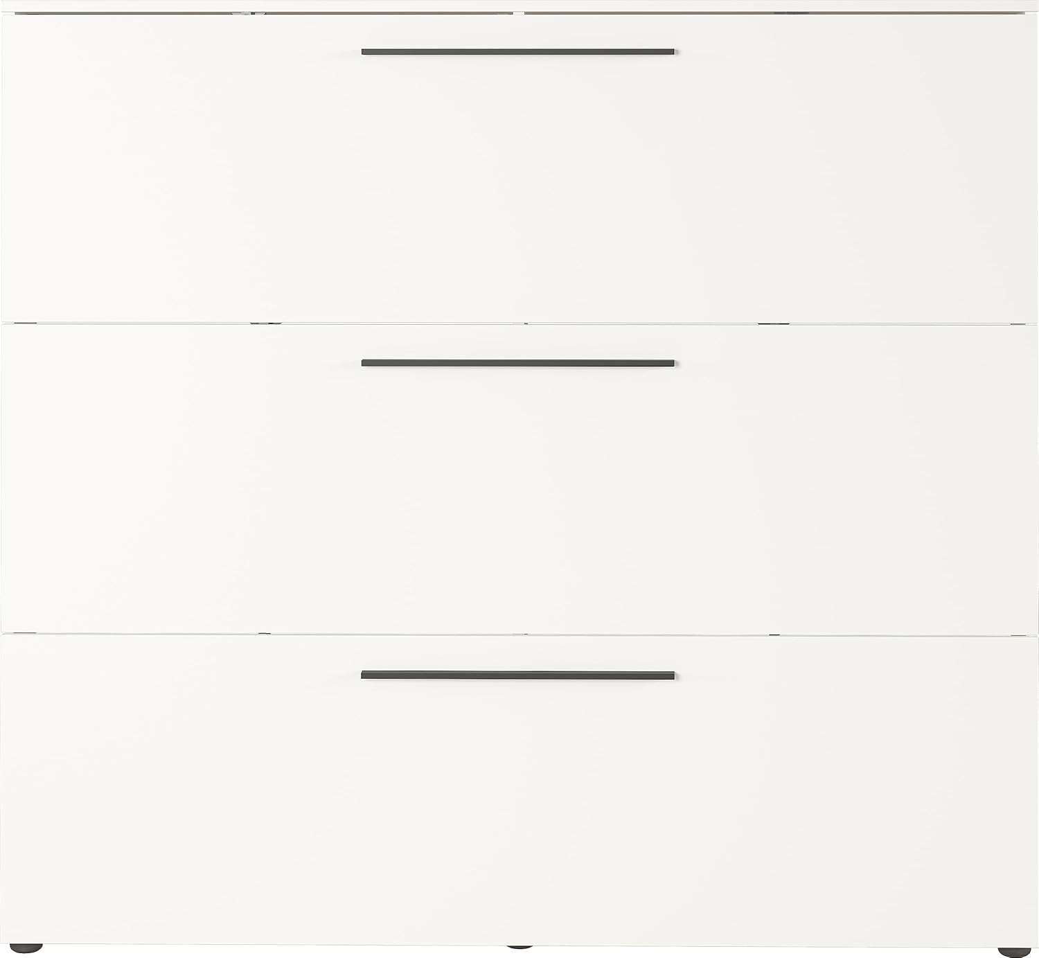 Germania Schuhschrank 2578-84 GW-Utah, in Weiß, mit Platz für 18 Paar Schuhe, geringe Tiefe, ideal für schmale Flure, 140 x 129 x 19 cm (BxHxT)