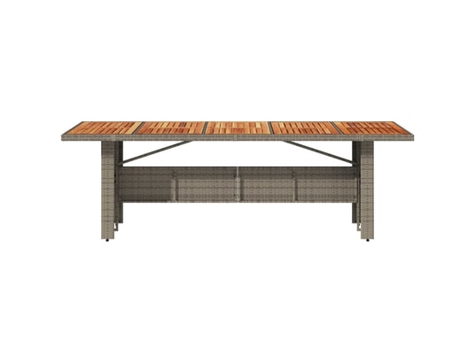VIDAXL - Table de jardin et dessus en bois d'acacia gris résine tress...