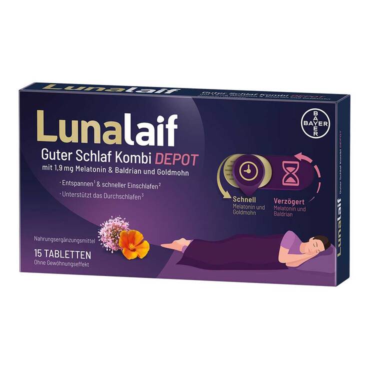 Lunalaif Guter Schlaf Kombi Depot Tabletten, 15 St