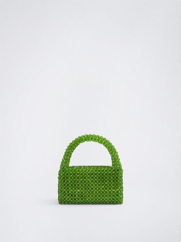 Bolso De Fiesta Con Abalorios - Verde