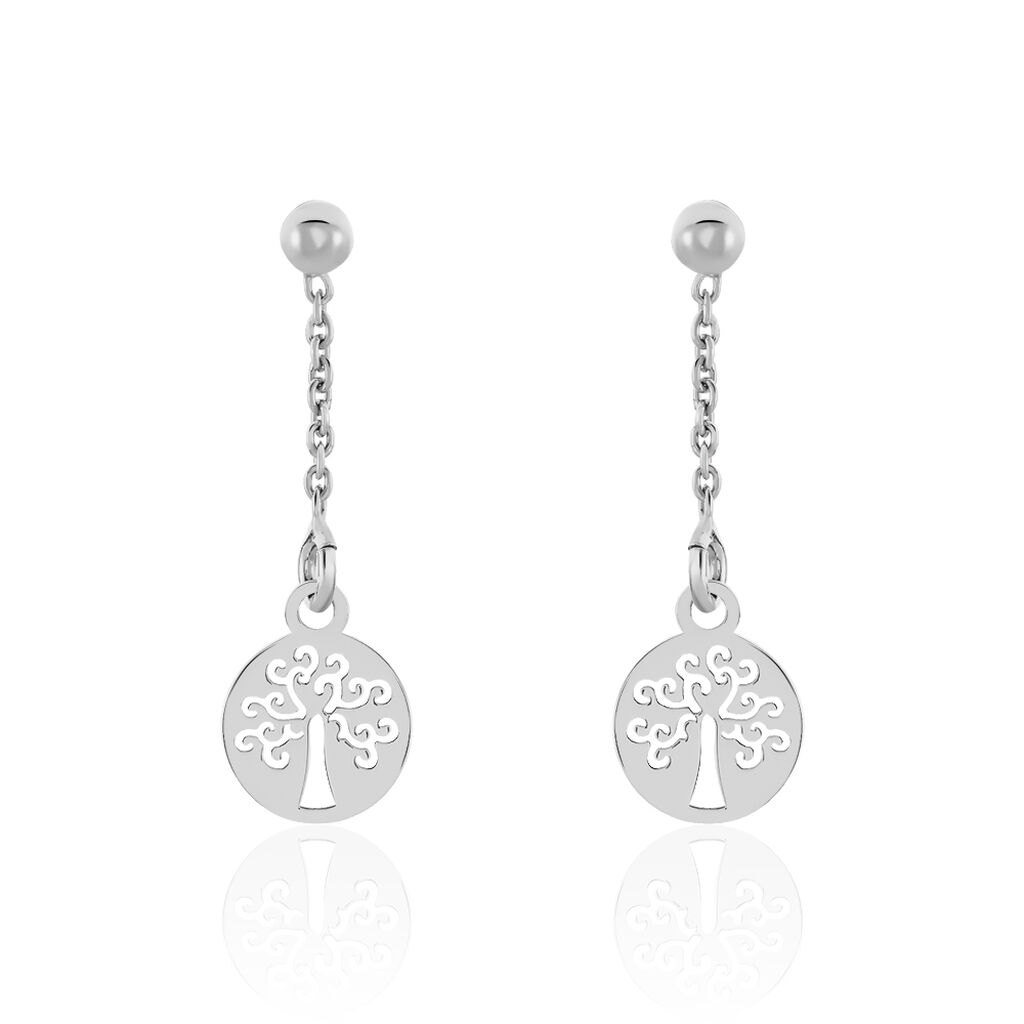 Boucles D'oreilles Pendantes Audrey-rose Argent Blanc