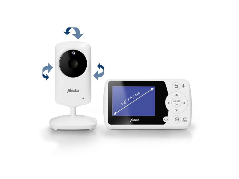 Alecto Babyphone DVM-64 mit Kamera Video-Babyphone mit 2.4 Zoll (6.1 cm) Farbdisplay