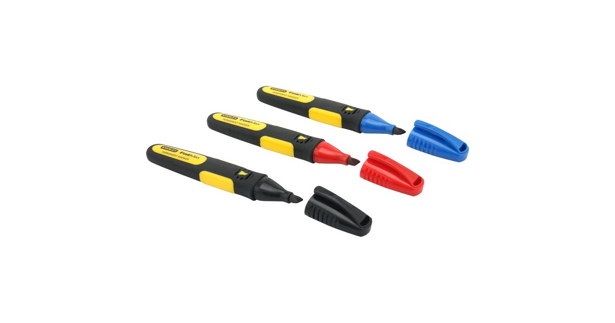 StanleyFatMax Markeerstift Rood/Zwart/Blauw tekenen  (3 stuks)