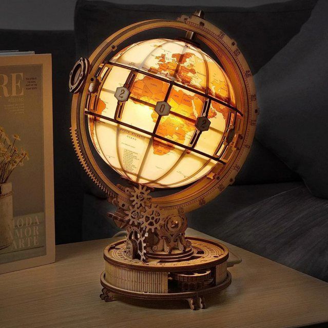 Robotime Lichtgevende Wereldbol ST003 - Houten modelbouwpakket