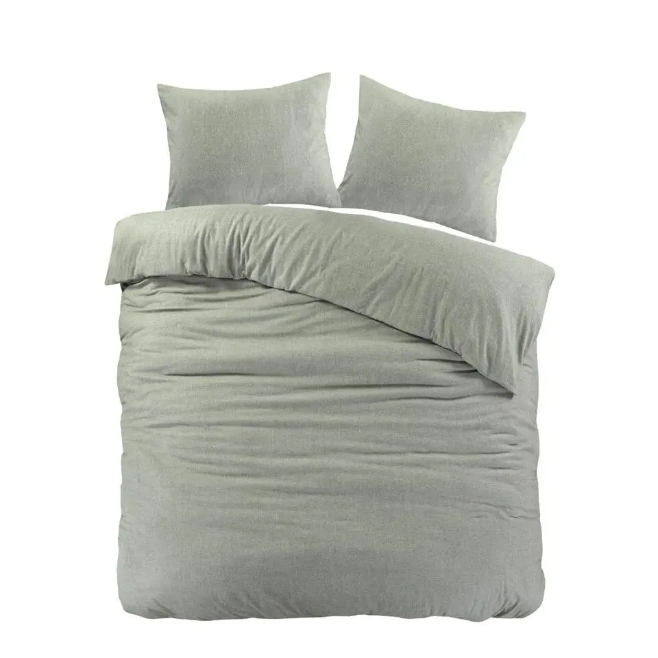 Papillon dekbedovertrek Brienz flanel - 200x200/220cm - Groen