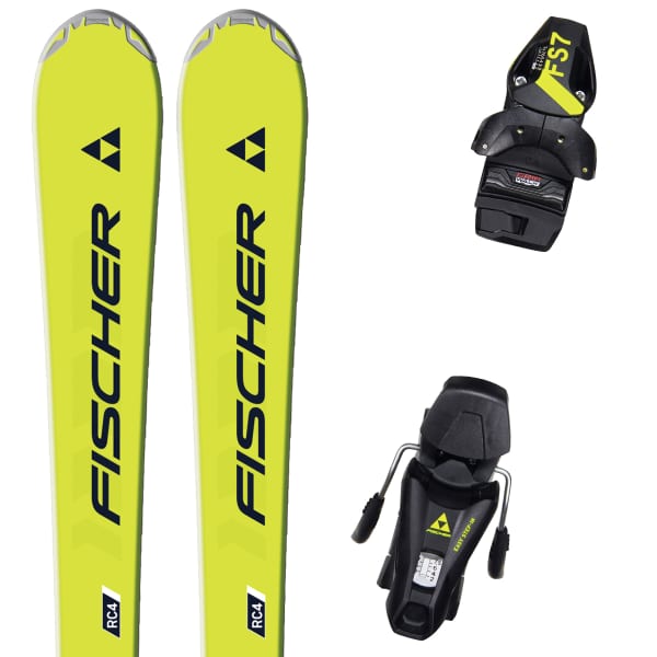 Pack ski FISCHER RC4 PRO JRS + FS 7 CA YELLOW