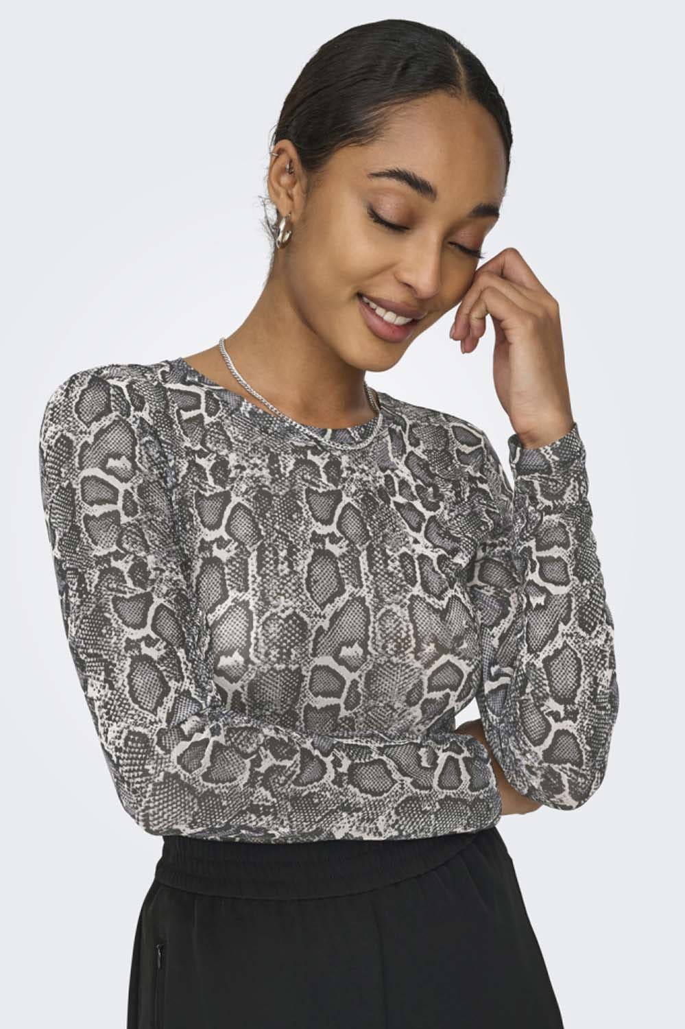 Jacqueline De Yong  Elsa Long Sleeve O-Neck Mesh
