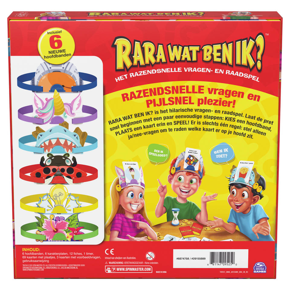 RARA wat ben ik? Hedbanz 3e editie 2025